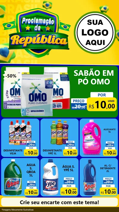 Modelo de Rede Social para Stories com o tema Proclamação da República para Produtos de Limpeza