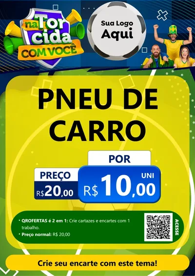 Modelo de Cartaz para Cartaz A4 Vertical com o tema Na Torcida Com Você - Copa para Auto peças