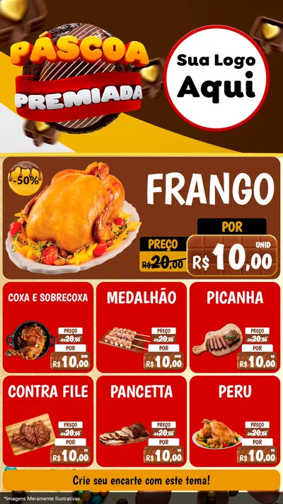 Modelo de Rede Social para Stories com o tema Páscoa Premiada para Assados