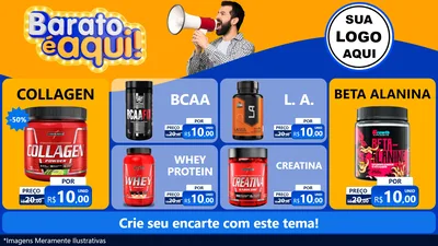 Modelo de TV para TV Horizontal com o tema Barato é aqui para Suplementos alimentares
