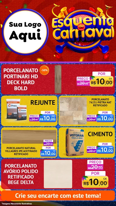 Modelo de TV para TV Vertical com o tema Esquenta de Carnaval para Pisos e revestimentos