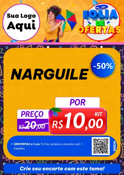 Modelo de Cartaz para Cartaz A4 Vertical com o tema Folia de Ofertas para Tabacaria