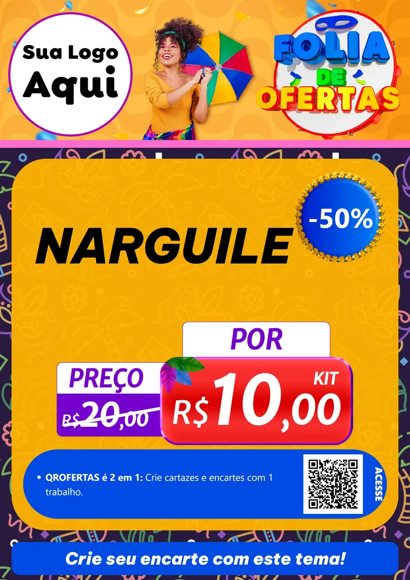 Modelo de Cartaz para Cartaz A4 Vertical com o tema Folia de Ofertas para Tabacaria