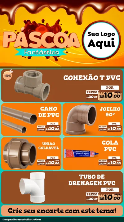 Modelo de TV para TV Vertical com o tema Páscoa Fantástica para Tubos e conexões