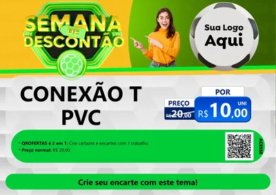 Modelo de Cartaz para Cartaz A4 Horizontal com o tema Semana de Descontão - Copa para Tubos e conexões