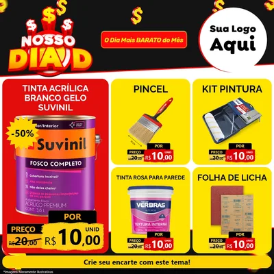 Modelo de Rede Social para Feed Facebook com o tema Nosso Dia D para Tintas e Ferramentas