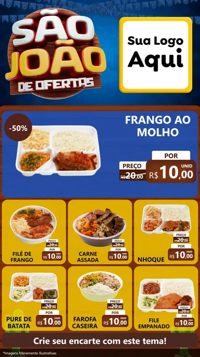 Modelo de Rede Social para Stories com o tema São João Ofertas Imbatíveis! - Junina para Restaurante