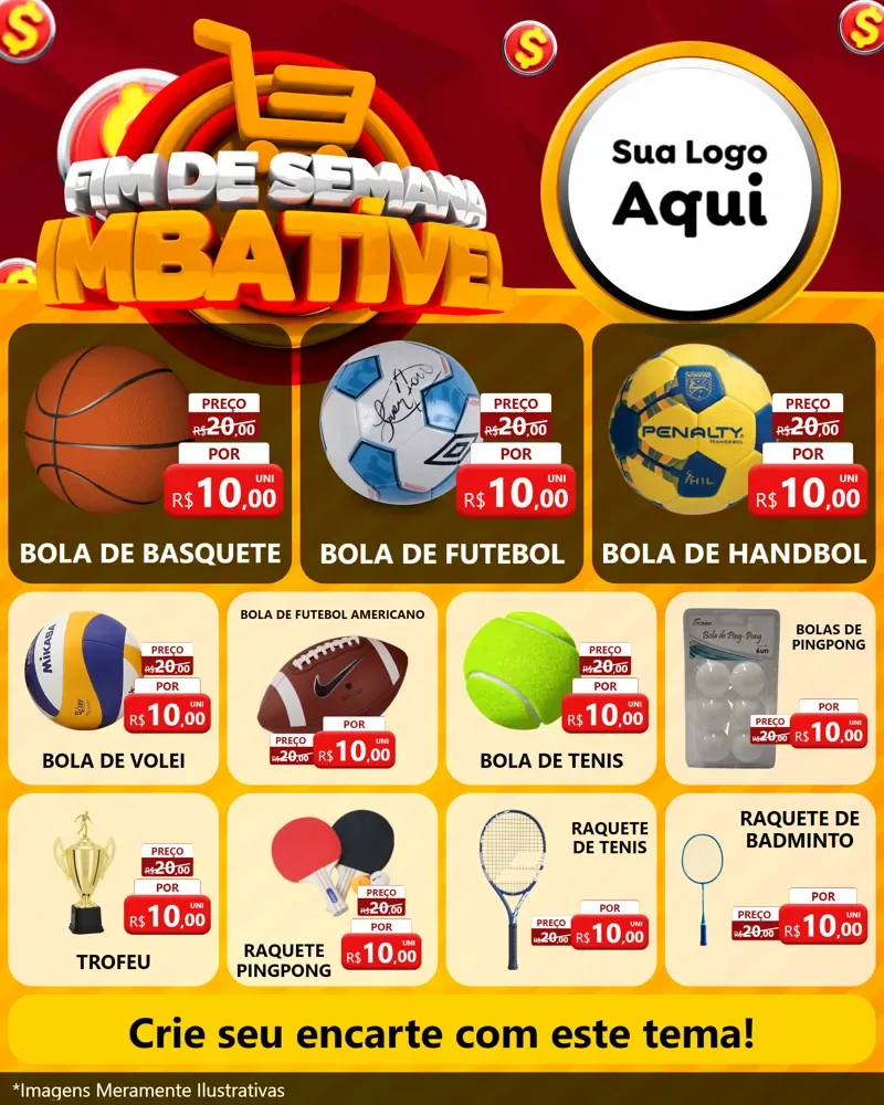 Modelo de Rede Social para Feed Instagram com o tema Fim de Semana Imbatível para Artigos Esportivos