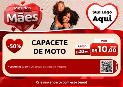Modelo de Cartaz para Cartaz A4 Horizontal com o tema Mês das Mães para Moto peças
