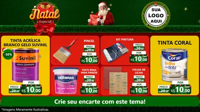 Modelo de TV para TV Horizontal com o tema Natal Especial para Tintas e Ferramentas