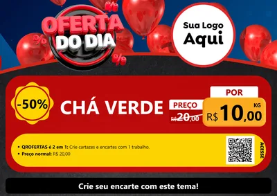 Modelo de Cartaz para Cartaz A4 Horizontal com o tema Oferta do Dia para Produtos Naturais