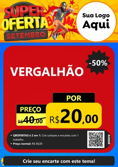 Modelo de Cartaz para Cartaz A4 Vertical com o tema Super Oferta Setembro para Ferragens