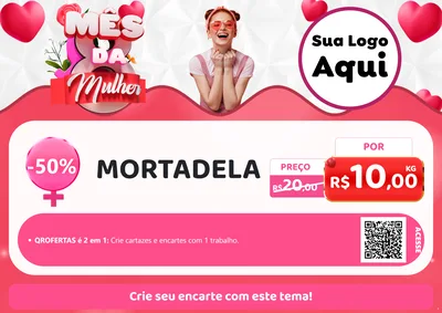 Modelo de Cartaz para Cartaz A4 Horizontal com o tema Mês da Mulher para Frios e Laticínios