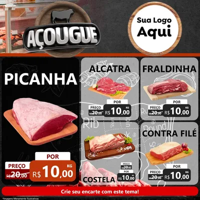 Modelo de Rede Social para Feed Facebook com o tema Açougue para Açougue