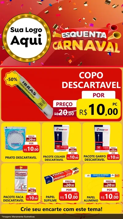 Modelo de Rede Social para Stories com o tema Esquenta Carnaval para Embalagens