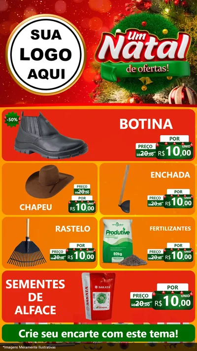 Modelo de TV para TV Vertical com o tema Um Natal de Ofertas para Agropecuária