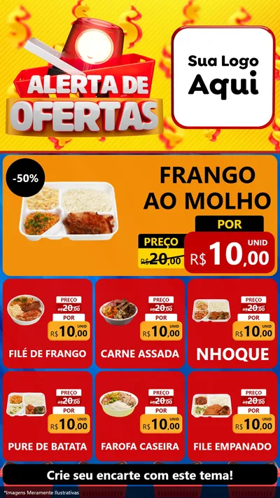 Modelo de Rede Social para Stories com o tema Alerta de Ofertas para Restaurante