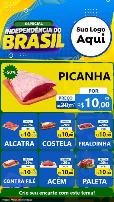 Modelo de Rede Social para Stories com o tema Especial Independência do Brasil para Açougue