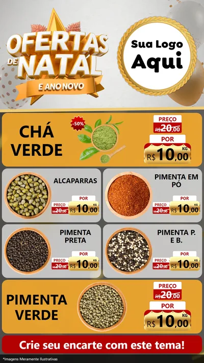 Modelo de TV para TV Vertical com o tema Ofertas De Natal E Ano Novo para Produtos Naturais