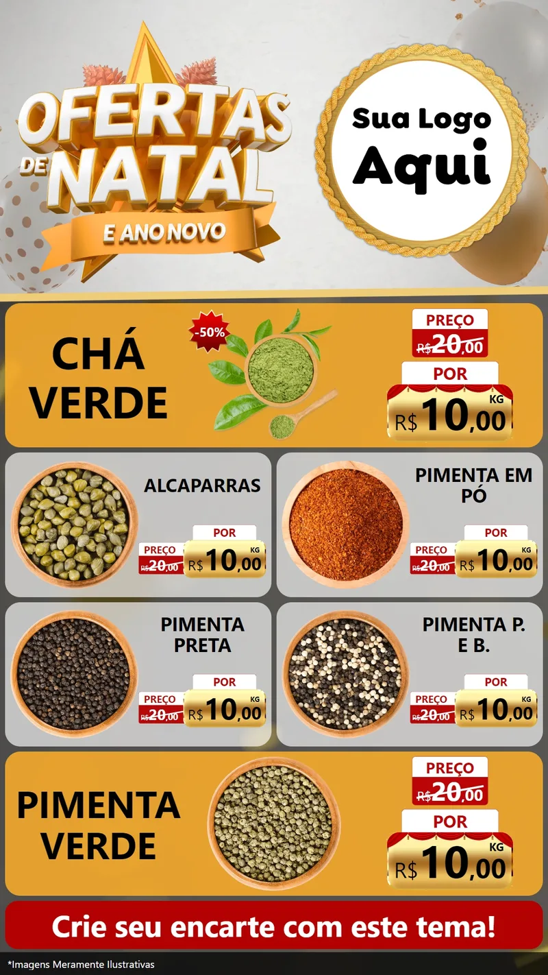 Modelo de TV para TV Vertical com o tema Ofertas De Natal E Ano Novo para Produtos Naturais