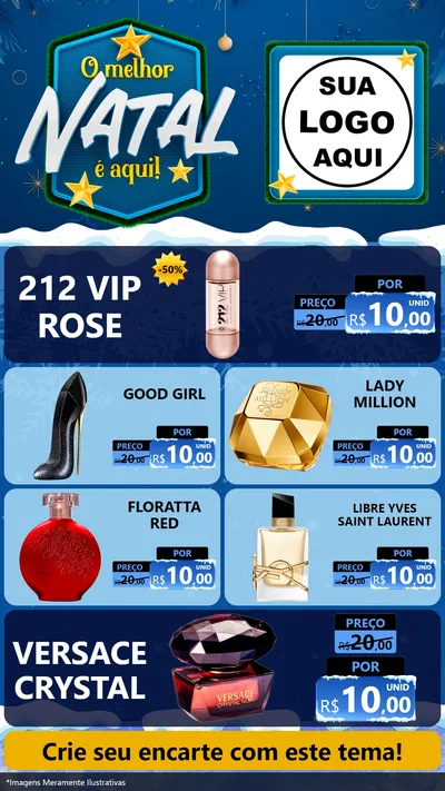 Modelo de TV para TV Vertical com o tema O Melhor Natal É Aqui! para Perfumes