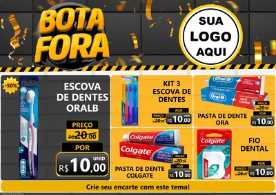 Modelo de Encarte para Encarte A4 Horizontal com o tema Bota Fora para Higiene Pessoal