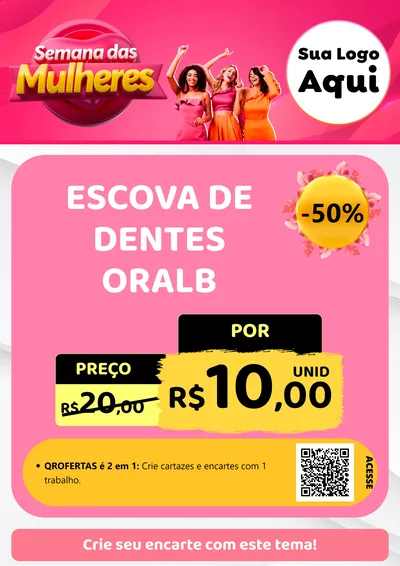Modelo de Cartaz para Cartaz A4 Vertical com o tema Semana das Mulheres para Higiene Pessoal