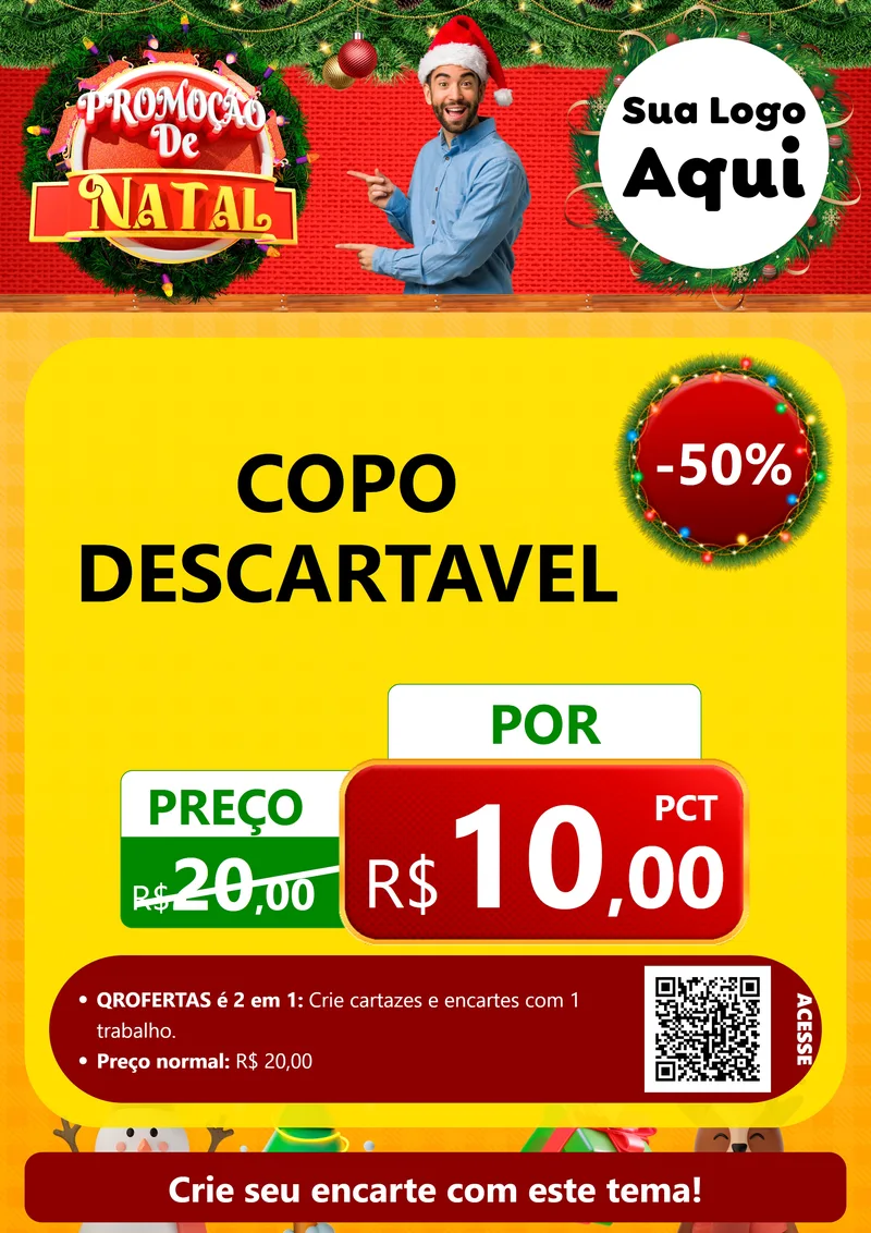Modelo de Cartaz para Cartaz A4 Vertical com o tema Promoção de Natal para Embalagens