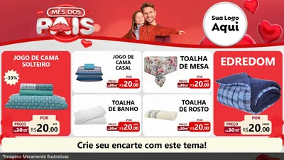 Modelo de TV para TV Horizontal com o tema Mês dos Pais para Cama, Mesa e Banho