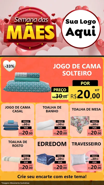 Modelo de Rede Social para Stories com o tema Semana das Mães para Cama, Mesa e Banho
