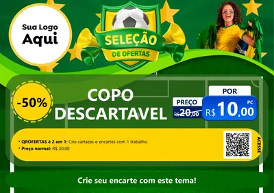 Modelo de Cartaz para Cartaz A4 Horizontal com o tema Seleção de Ofertas - Copa para Embalagens