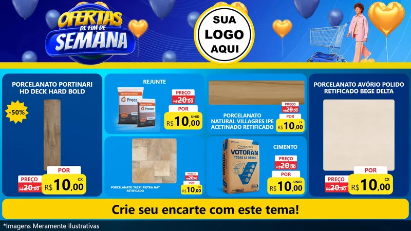 Modelo de TV para TV Horizontal com o tema Ofertas de Fim de Semana para Pisos e revestimentos