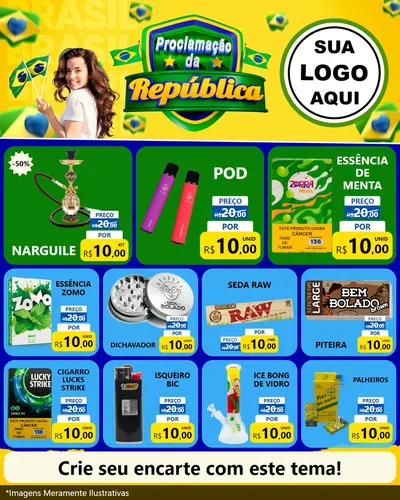 Modelo de Rede Social para Feed Instagram com o tema Proclamação da República para Tabacaria