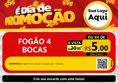 Modelo de Cartaz para Cartaz A4 Horizontal com o tema É Dia De Promoção para Móveis e Eletro