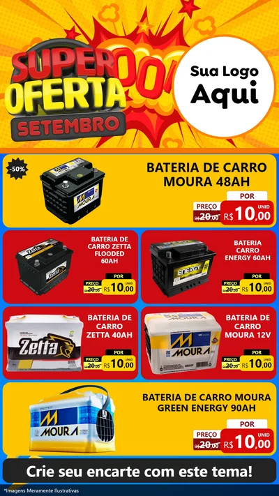 Modelo de TV para TV Vertical com o tema Super Oferta Setembro para Baterias Elétricas