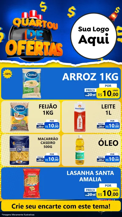 Modelo de TV para TV Vertical com o tema Quartou de Ofertas para Supermercado