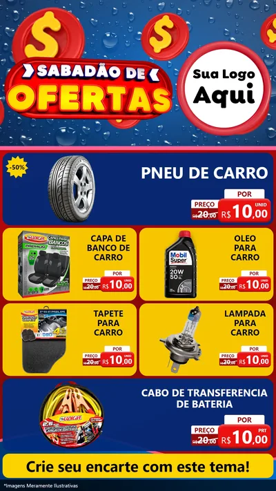 Modelo de TV para TV Vertical com o tema Sabadão de Ofertas para Auto peças
