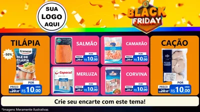 Modelo de TV para TV Horizontal com o tema Black Friday para Peixaria