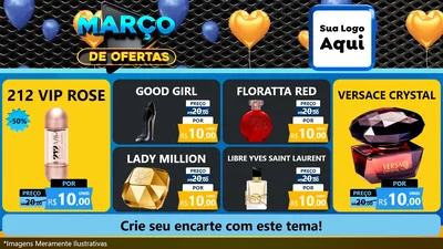 Modelo de TV para TV Horizontal com o tema Março de Ofertas para Perfumes