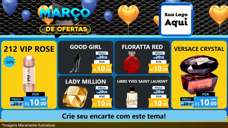 Modelo de TV para TV Horizontal com o tema Março de Ofertas para Perfumes