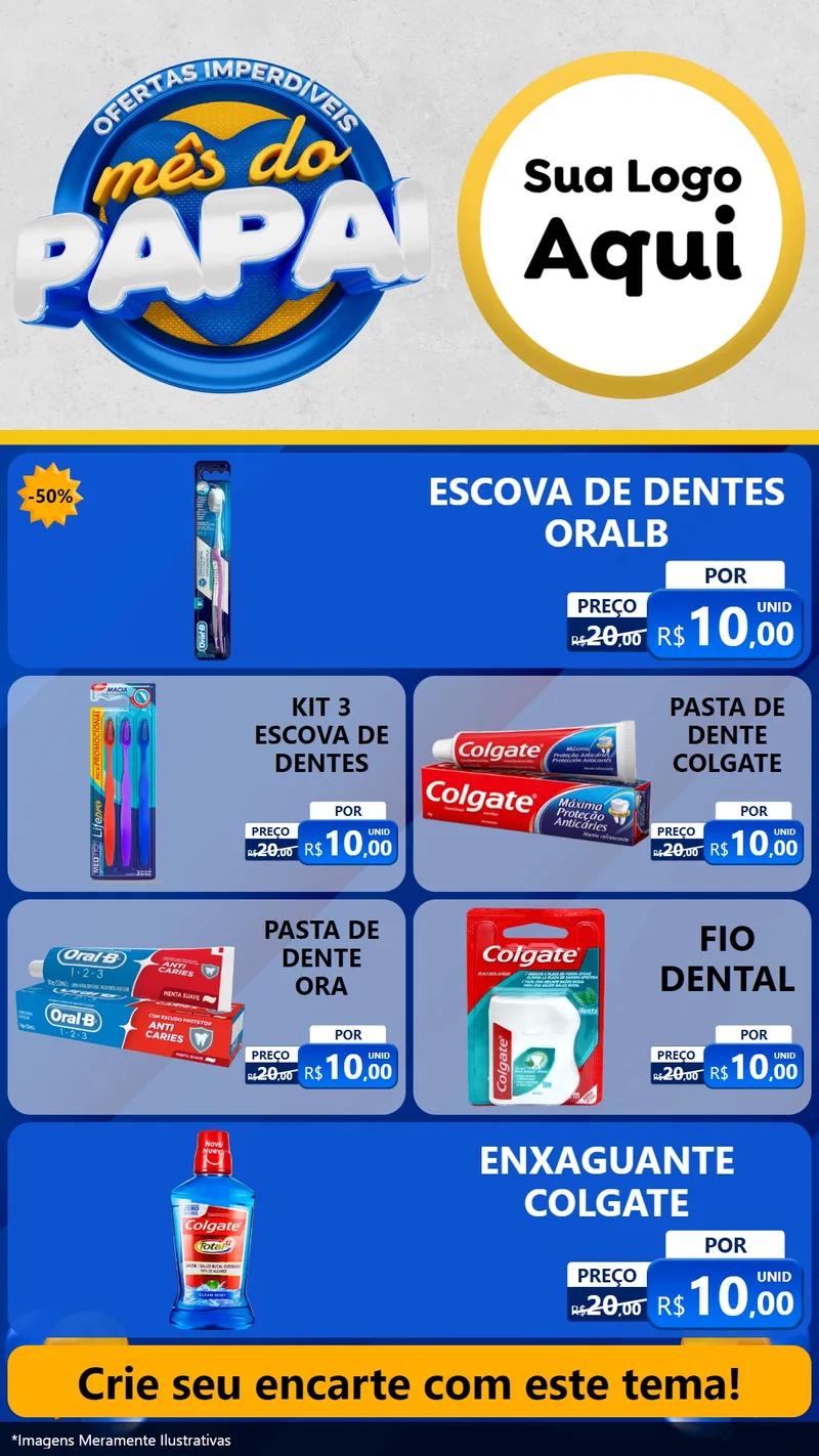 Modelo de TV para TV Vertical com o tema Ofertas Imperdíveis Mês Do Papai para Higiene Pessoal