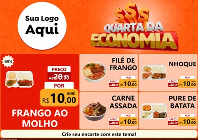 Modelo de Encarte para Encarte A4 Horizontal com o tema Quarta da Economia para Restaurante