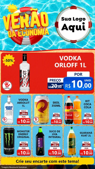 Modelo de Rede Social para Stories com o tema Verão da Economia para Distribuidora de bebidas
