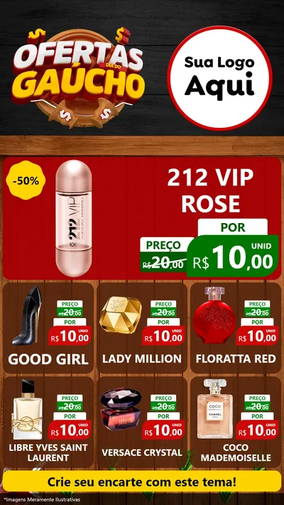 Modelo de Rede Social para Stories com o tema Ofertas Dia do Gaúcho para Perfumes