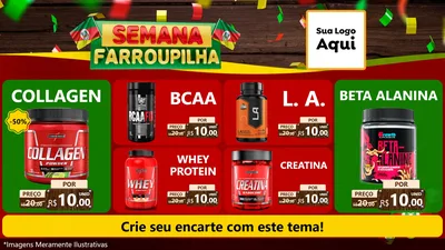 Modelo de TV para TV Horizontal com o tema Semana Farroupilha para Suplementos alimentares