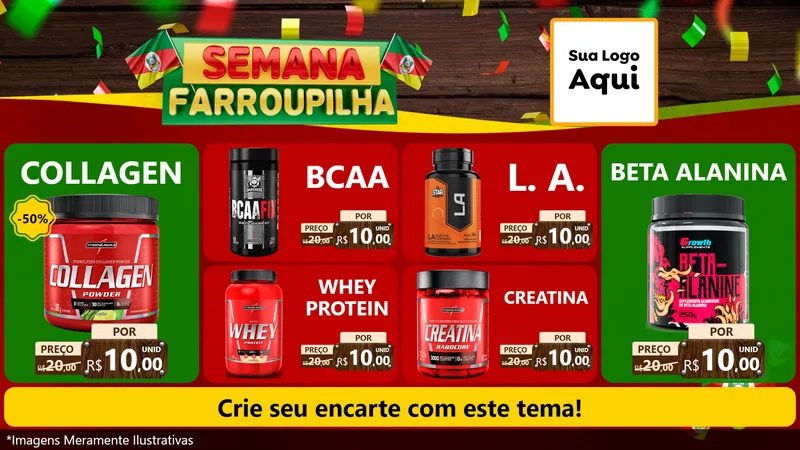 Modelo de TV para TV Horizontal com o tema Semana Farroupilha para Suplementos alimentares