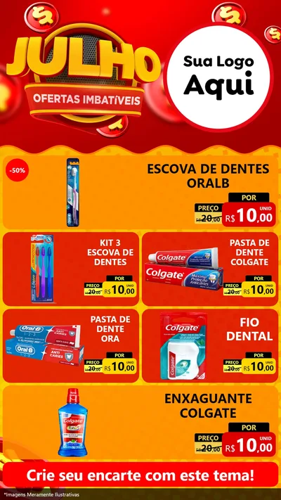 Modelo de TV para TV Vertical com o tema Julho Ofertas Imbatíveis para Higiene Pessoal