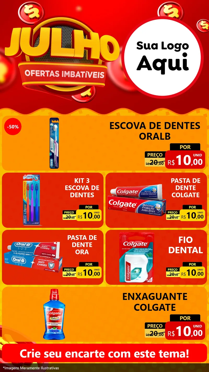 Modelo de TV para TV Vertical com o tema Julho Ofertas Imbatíveis para Higiene Pessoal