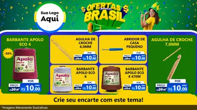 Modelo de TV para TV Horizontal com o tema Ofertas Semana do Brasil para Armarinho e Aviamentos
