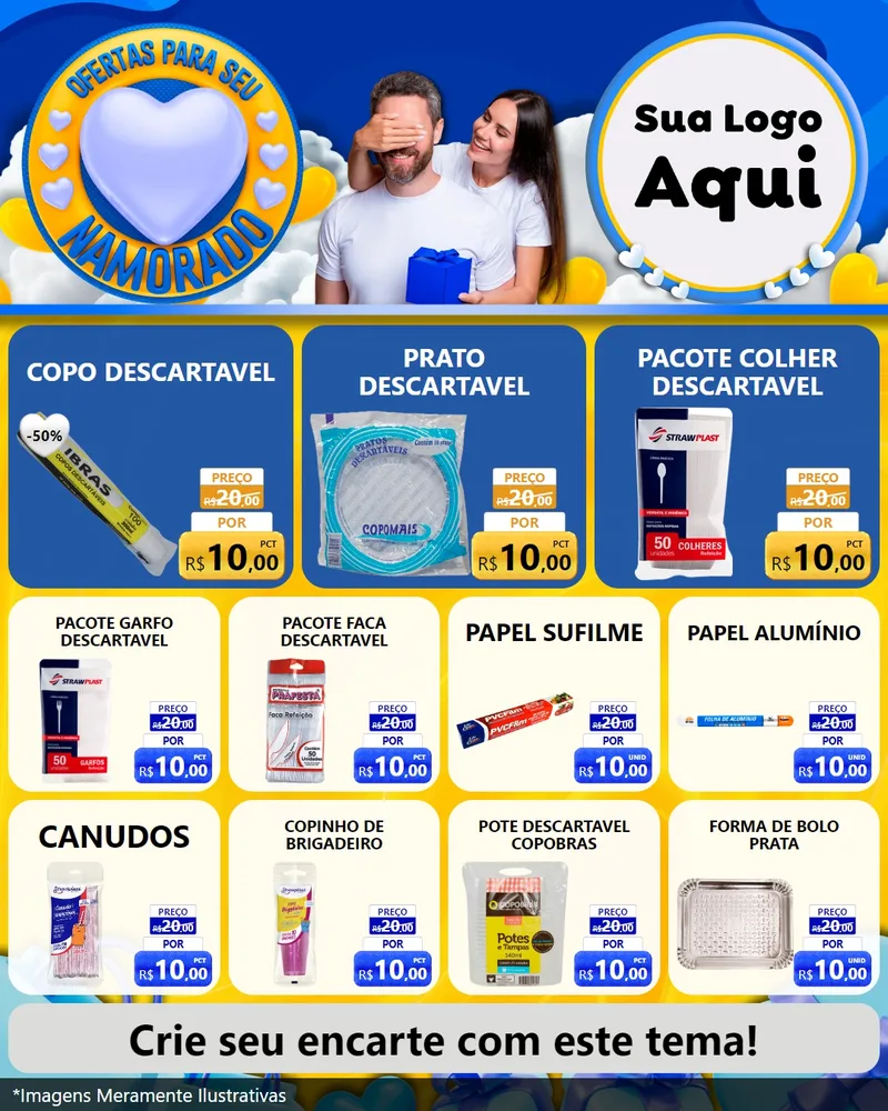 Modelo de Rede Social para Feed Instagram com o tema Ofertas Para Seu Namorado para Embalagens